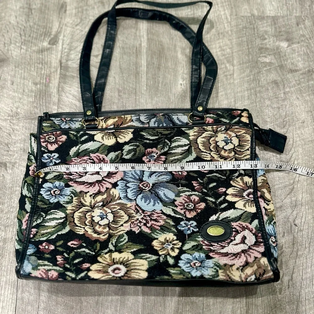 Vintage‎ MITZI Floral Tapestry Carpet Tote Boho Bag